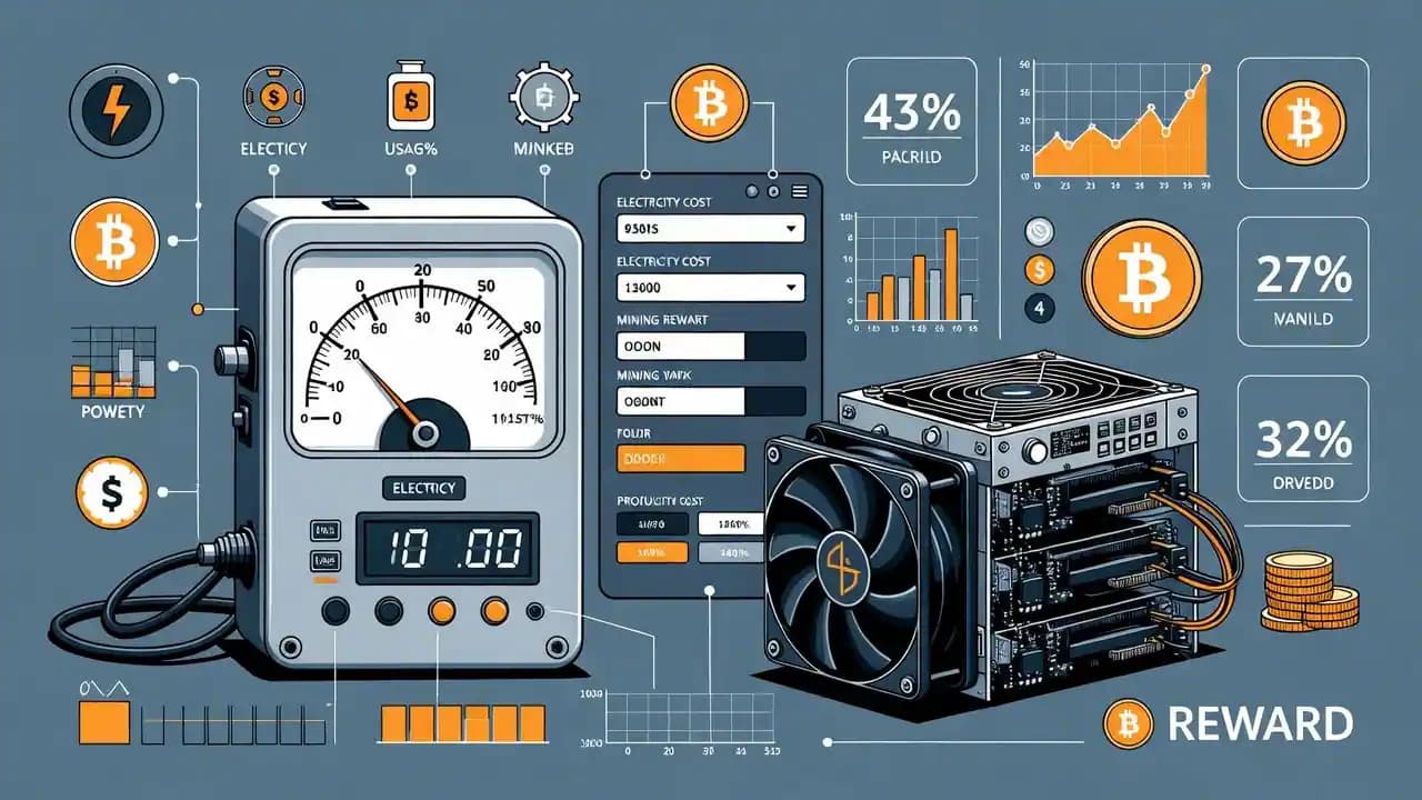 Crypto mining profitability calculator showing live ASIC miner earnings with multiple Bitcoin price scenarios