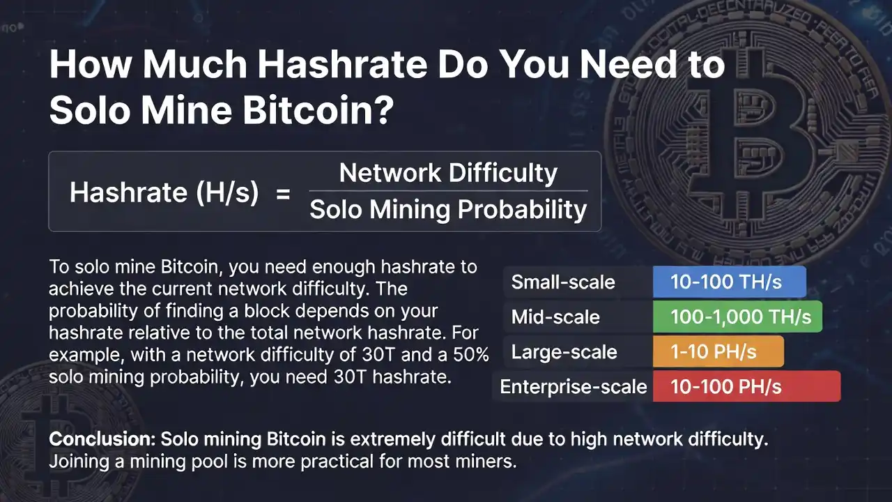 How Much Hashrate Do You Need to Solo Mine Bitcoin? Formula and Realistic Ranges