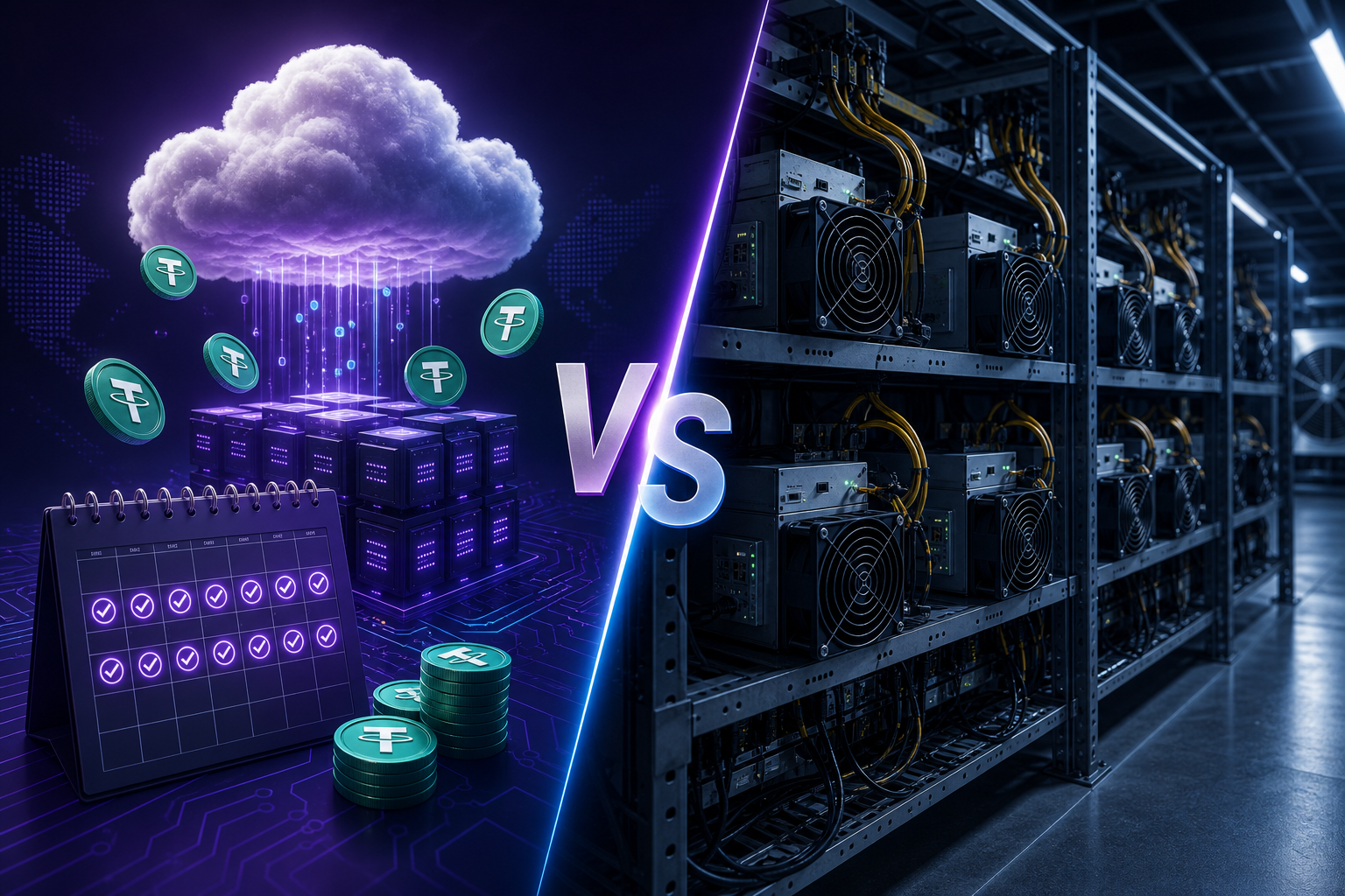 Comparison of cloud mining contracts versus owning Bitcoin ASIC hardware
